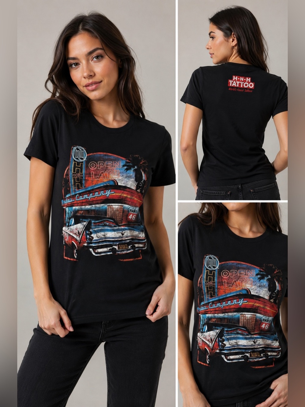 Hart & Huntington Tattoo Company Diner Scene S/S Tee Size S NWT